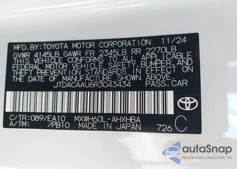 2024 Toyota Prius Limited из США, поврежденный, VIN JTDACAAU6R3043434